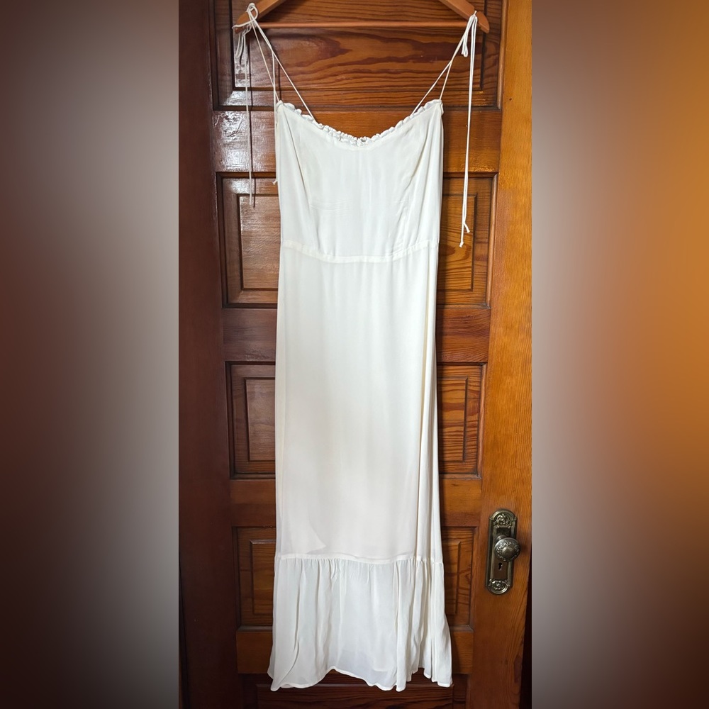 Reformation Midi Tie Shoulder Dress
